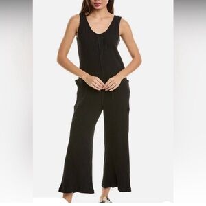 PROJECT SOCIAL T- SANTA MARIA SWEATER RIB WIDE LEG JUMPSUIT - BLACK